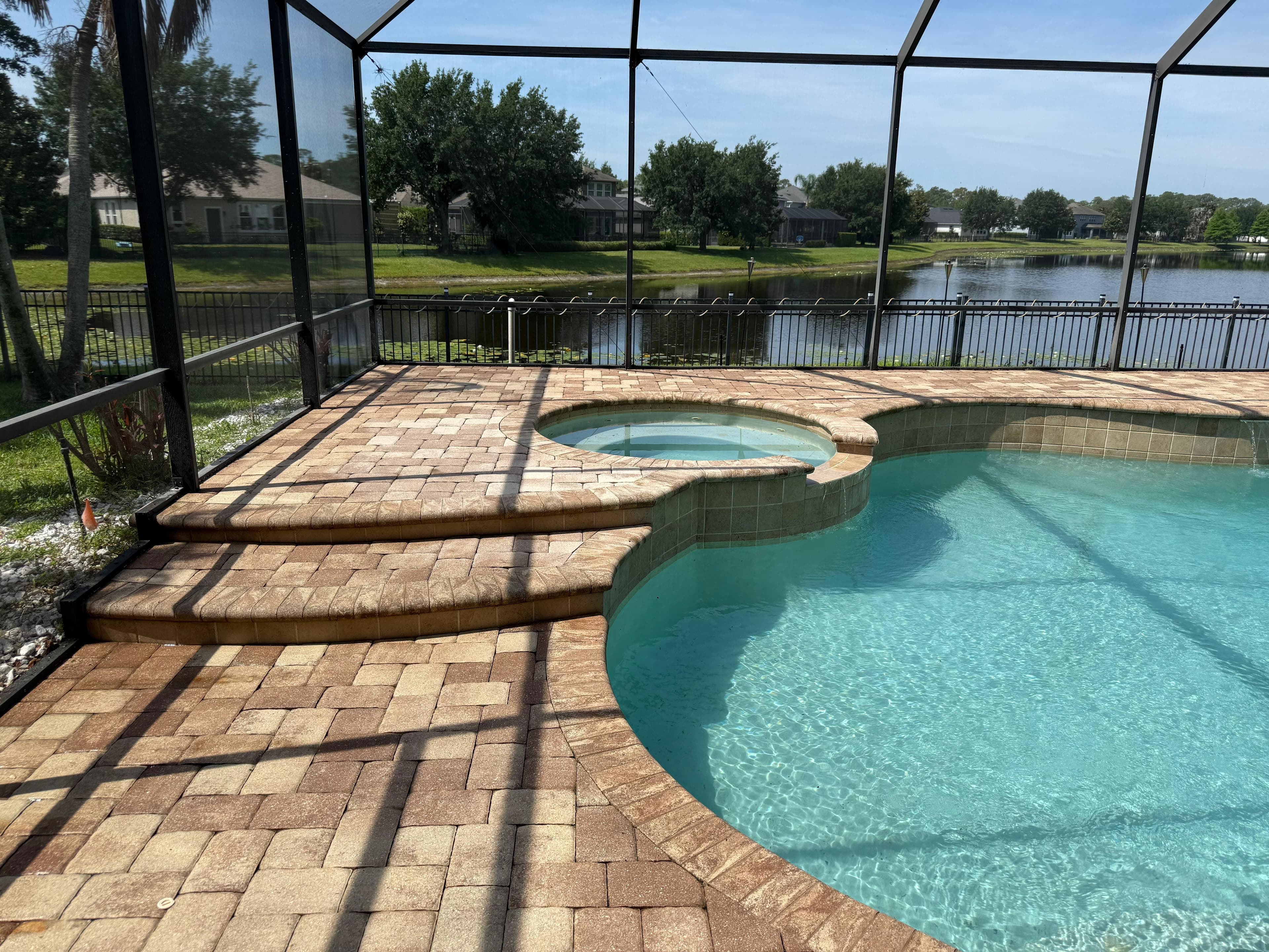 pool deck cleaning after cleaning