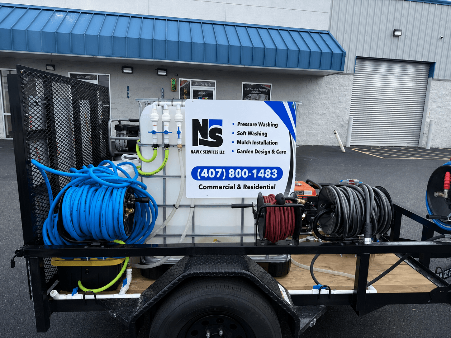 Navix Services pressure washing trailer