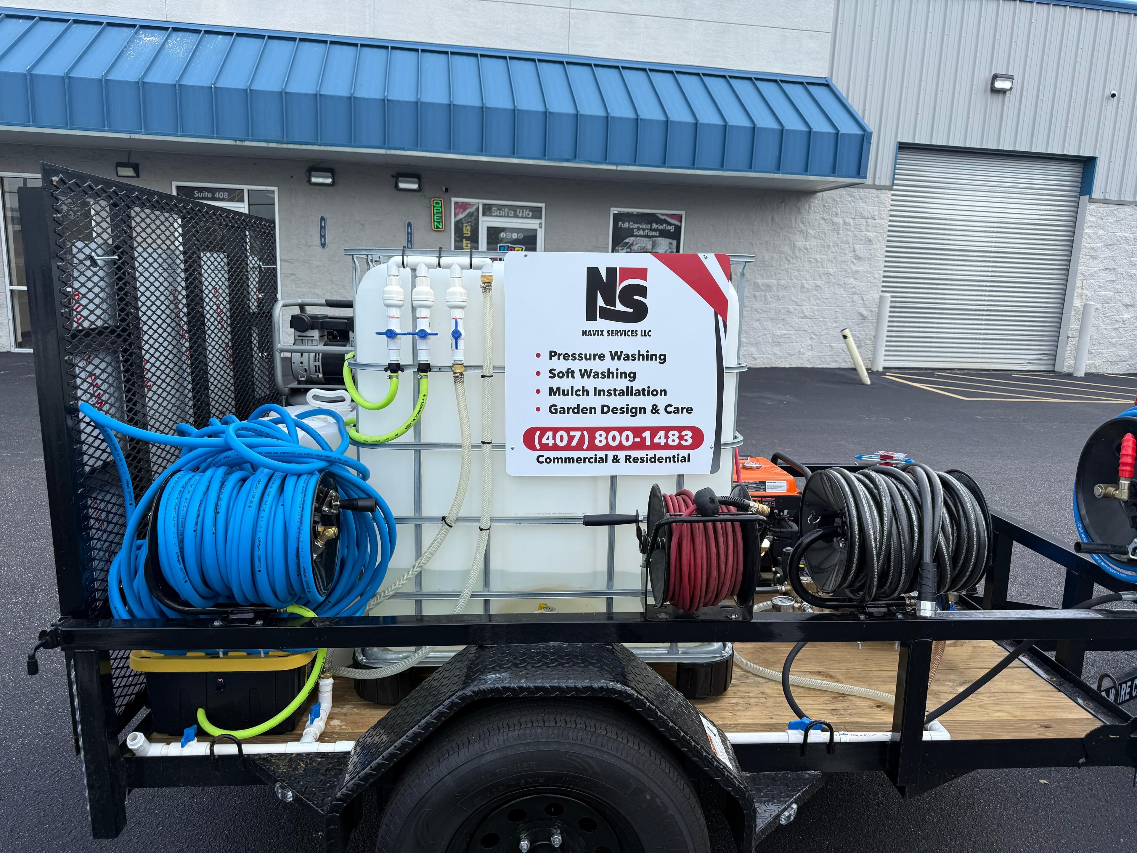 Navix Services pressure washing trailer