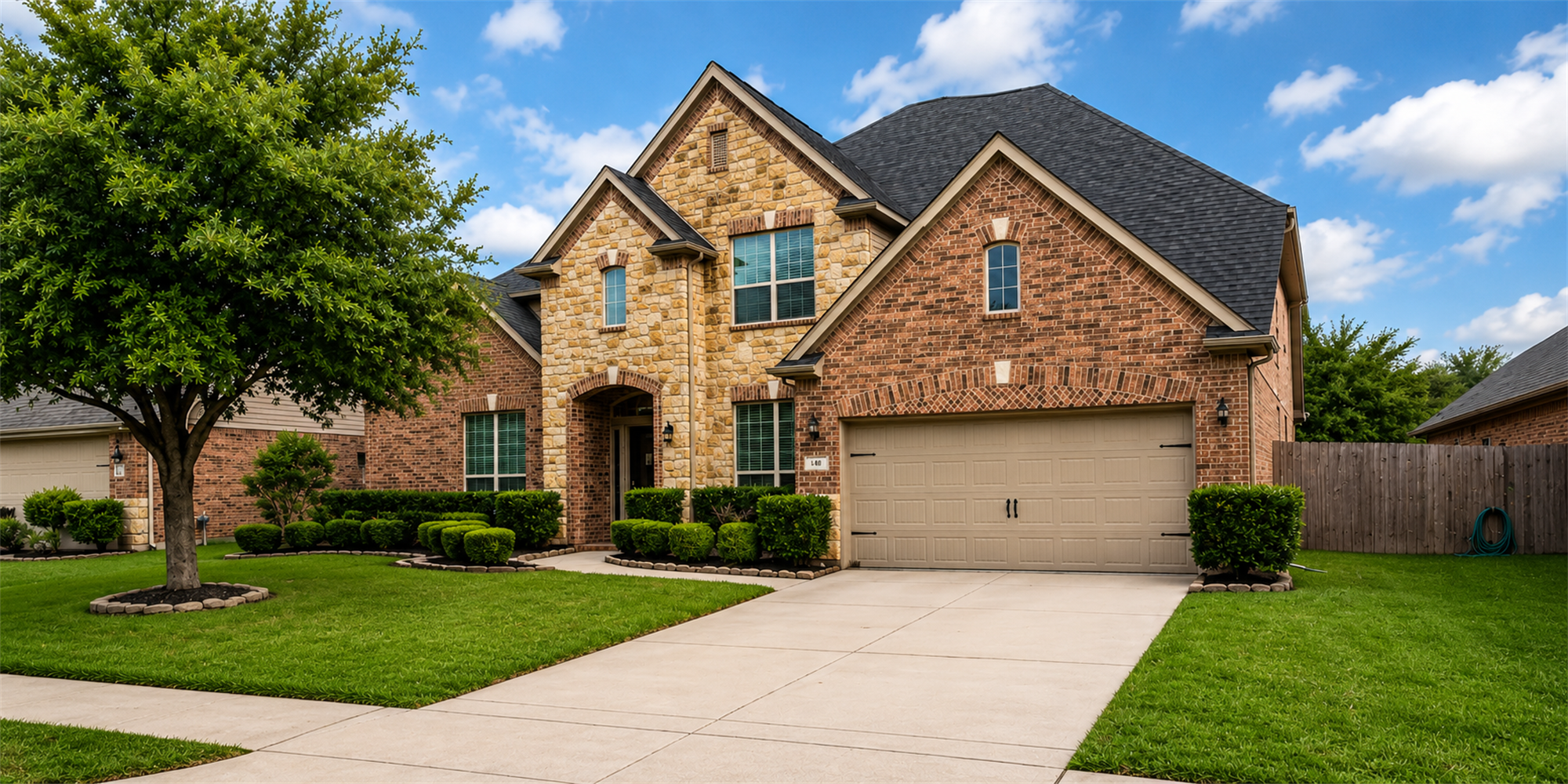 Clean house exterior and driveway